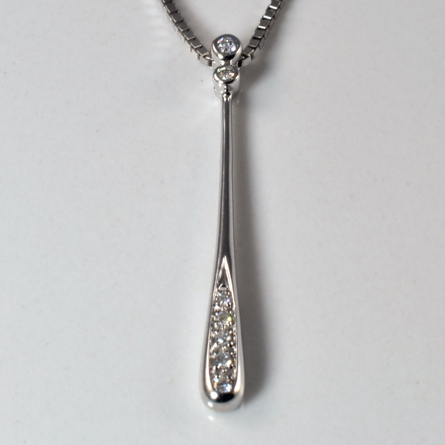 Diamond Tear Drop Necklace | 0.08ctw | 17" |