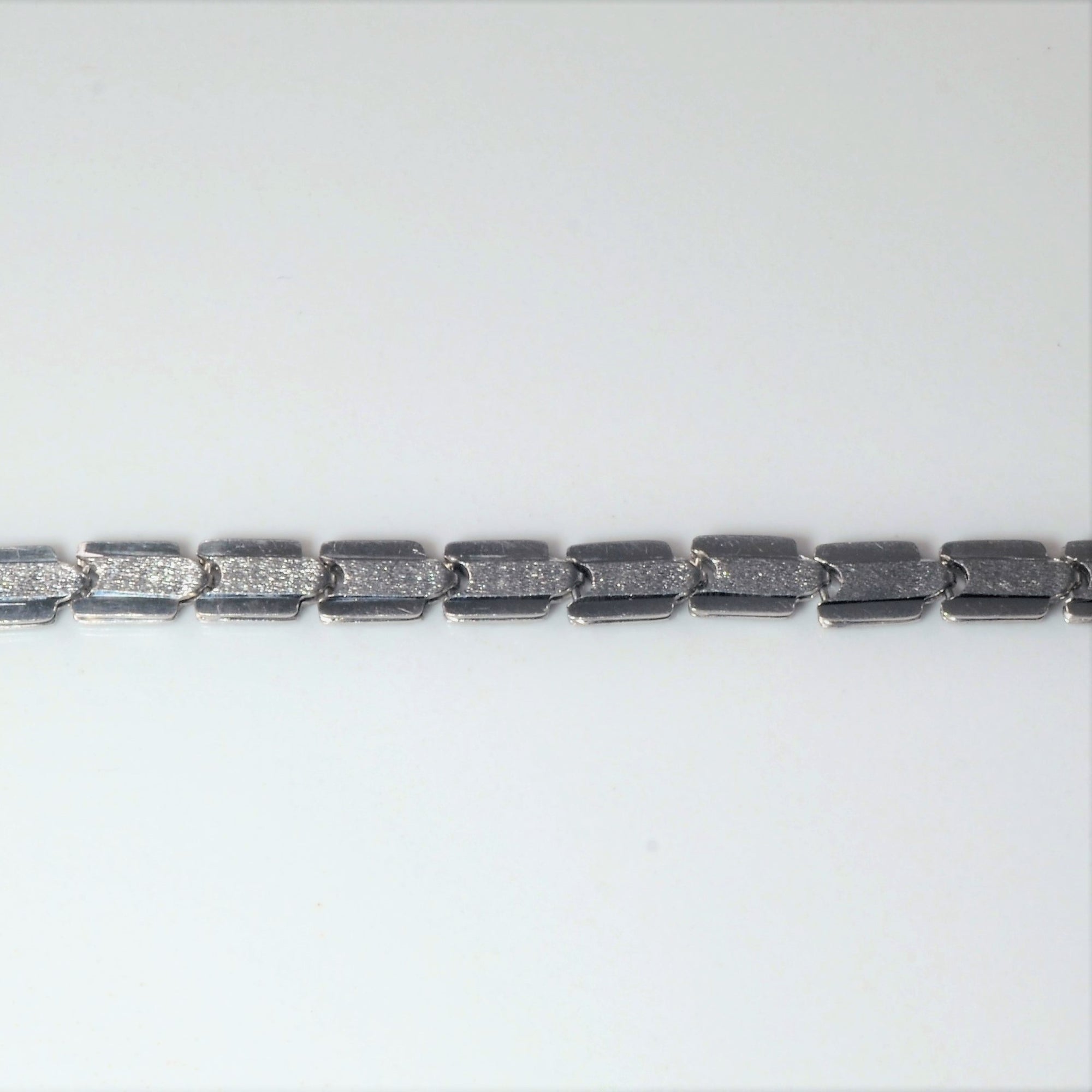 Reversible Patterned Platinum Chain Bracelet | 7