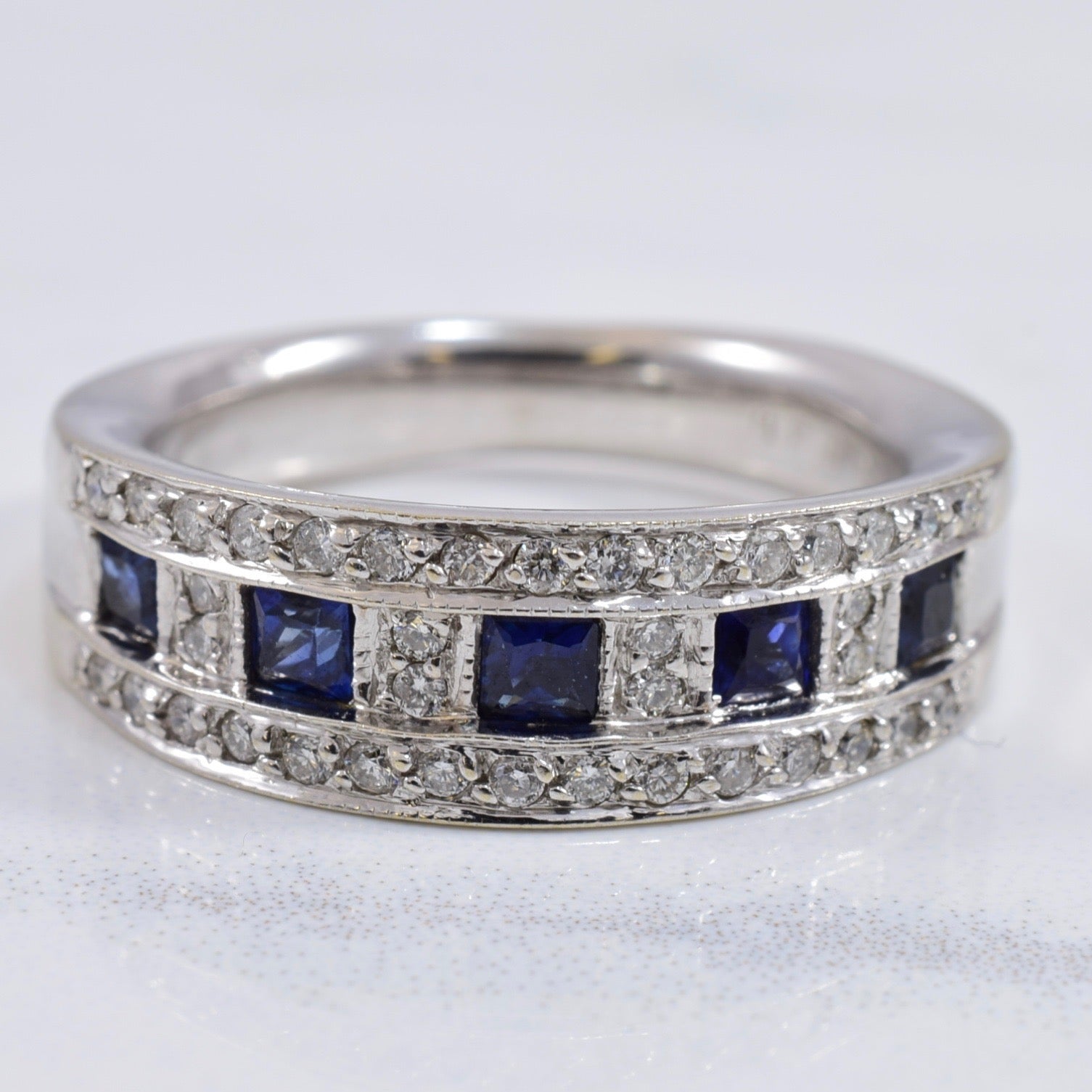 Sapphire and Diamond Band | 0.20 ctw SZ 7 |