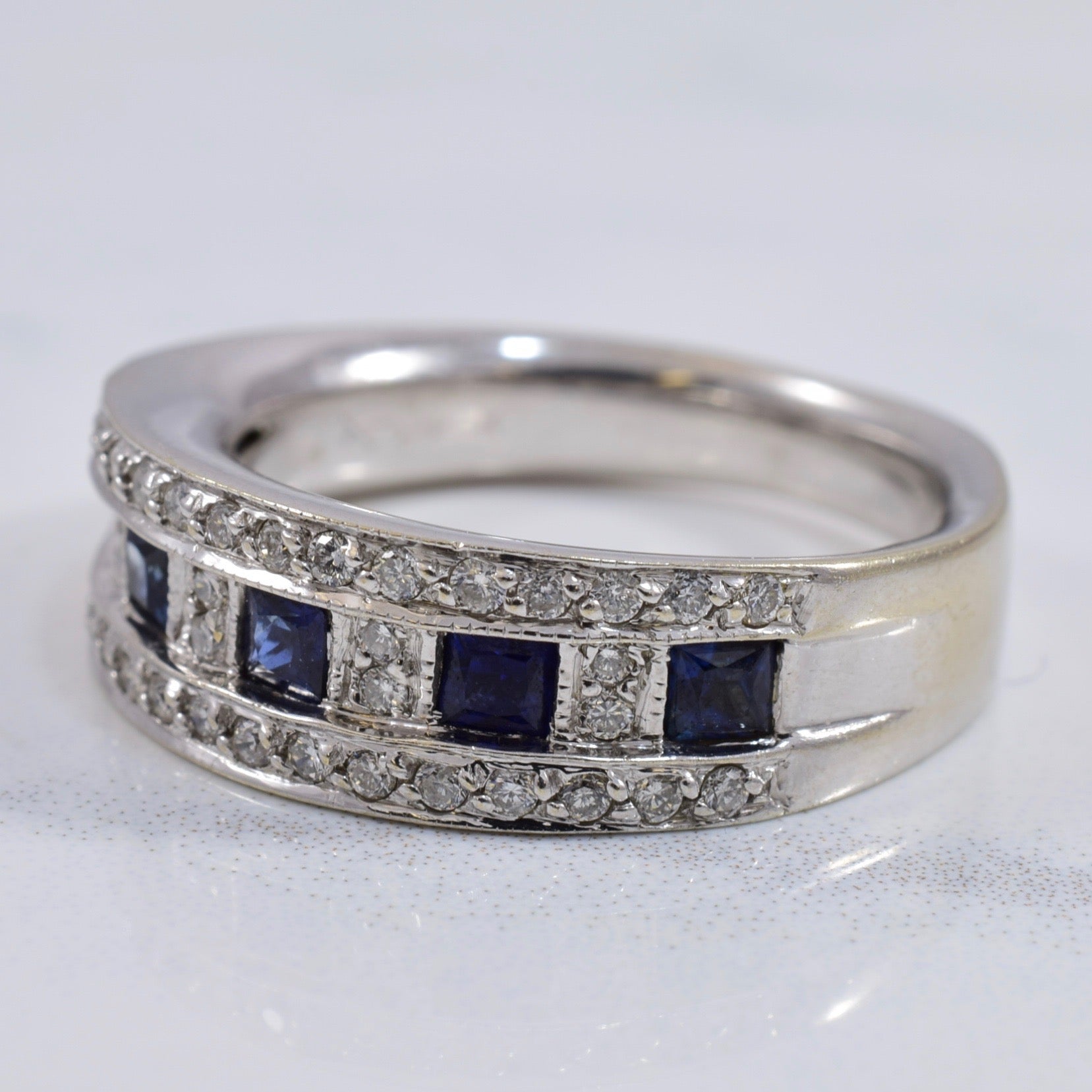 Sapphire and Diamond Band | 0.20 ctw SZ 7 |