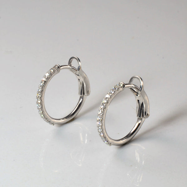 'Birks' Pave Diamond Huggie Earrings | 0.15ctw |