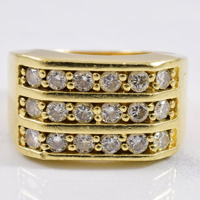 Wide Channel Set Diamond 14k Band | 0.90 ctw | SZ 7 |