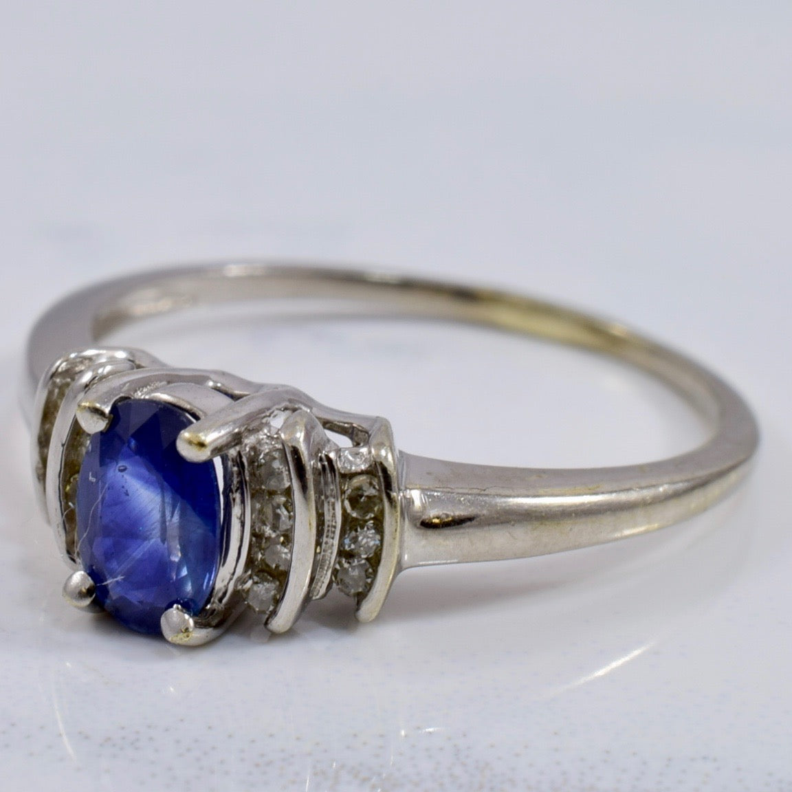 Sapphire and Diamond Accent Ring | 0.07 ctw SZ 6.5 |