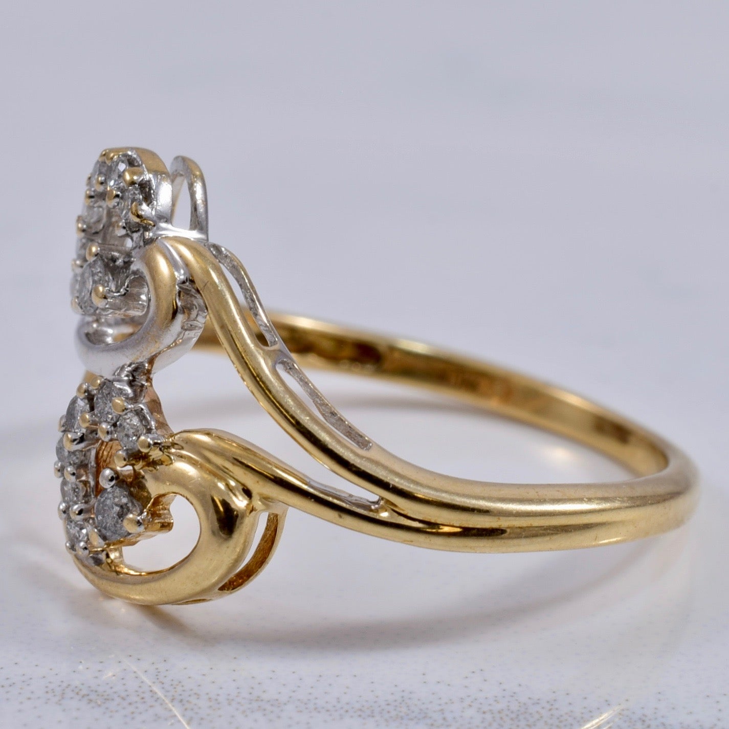 Heart Shaped Ring With Diamonds | 0.14 ctw SZ 7.25 |