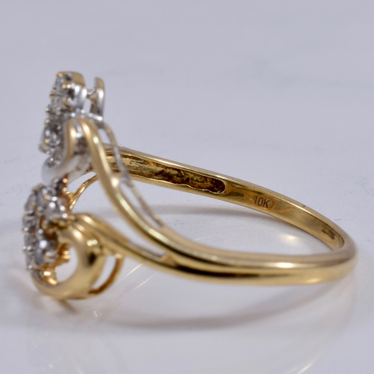 Heart Shaped Ring With Diamonds | 0.14 ctw SZ 7.25 |