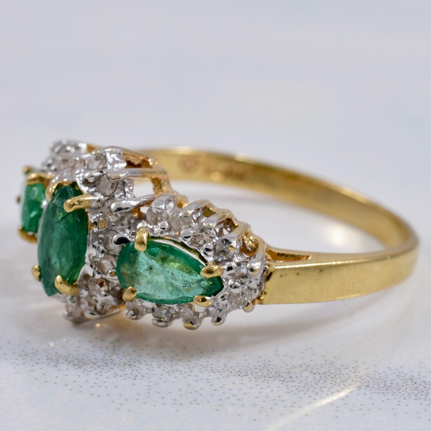 Emerald and Diamond Ring | 0.17 ctw SZ 6 | – 100 Ways