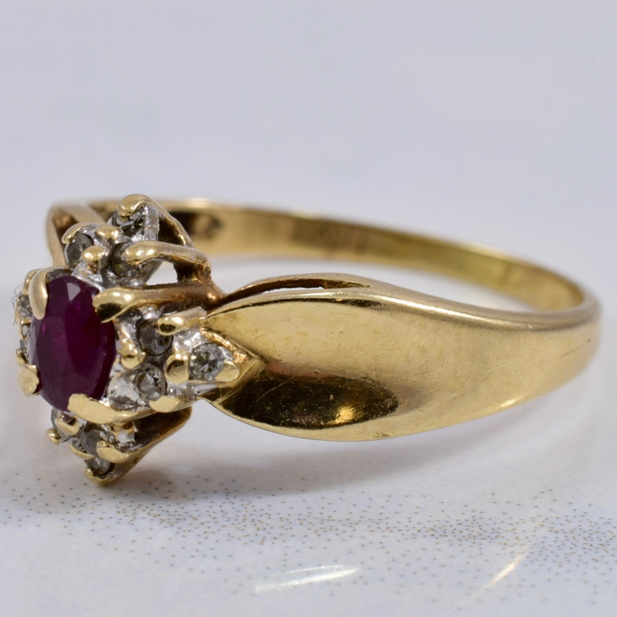 Ruby and Diamond Ring | 0.06 ctw SZ 5.5 |