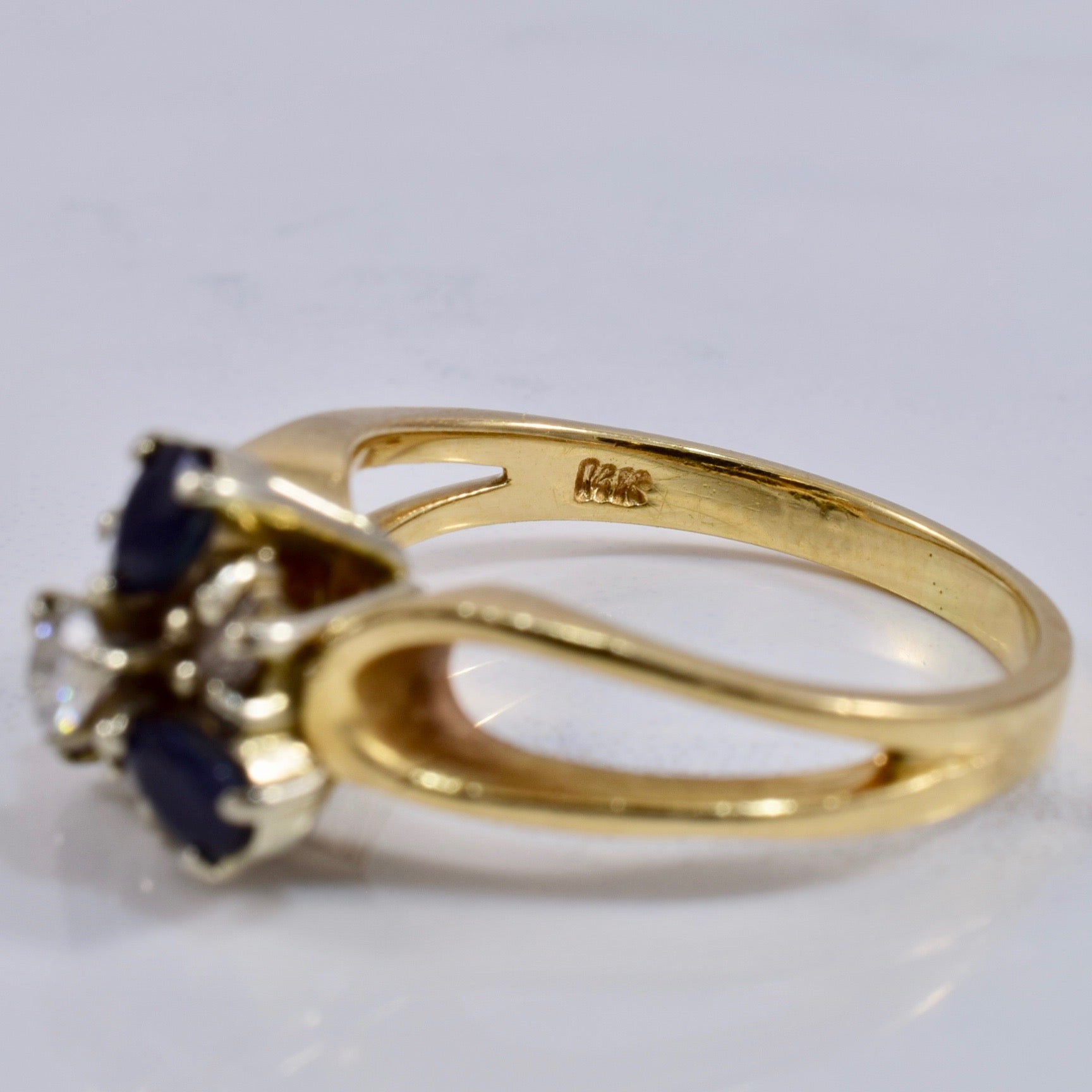 Diamond and Sapphire Cluster Ring | 0.22 ctw SZ 7.5 |