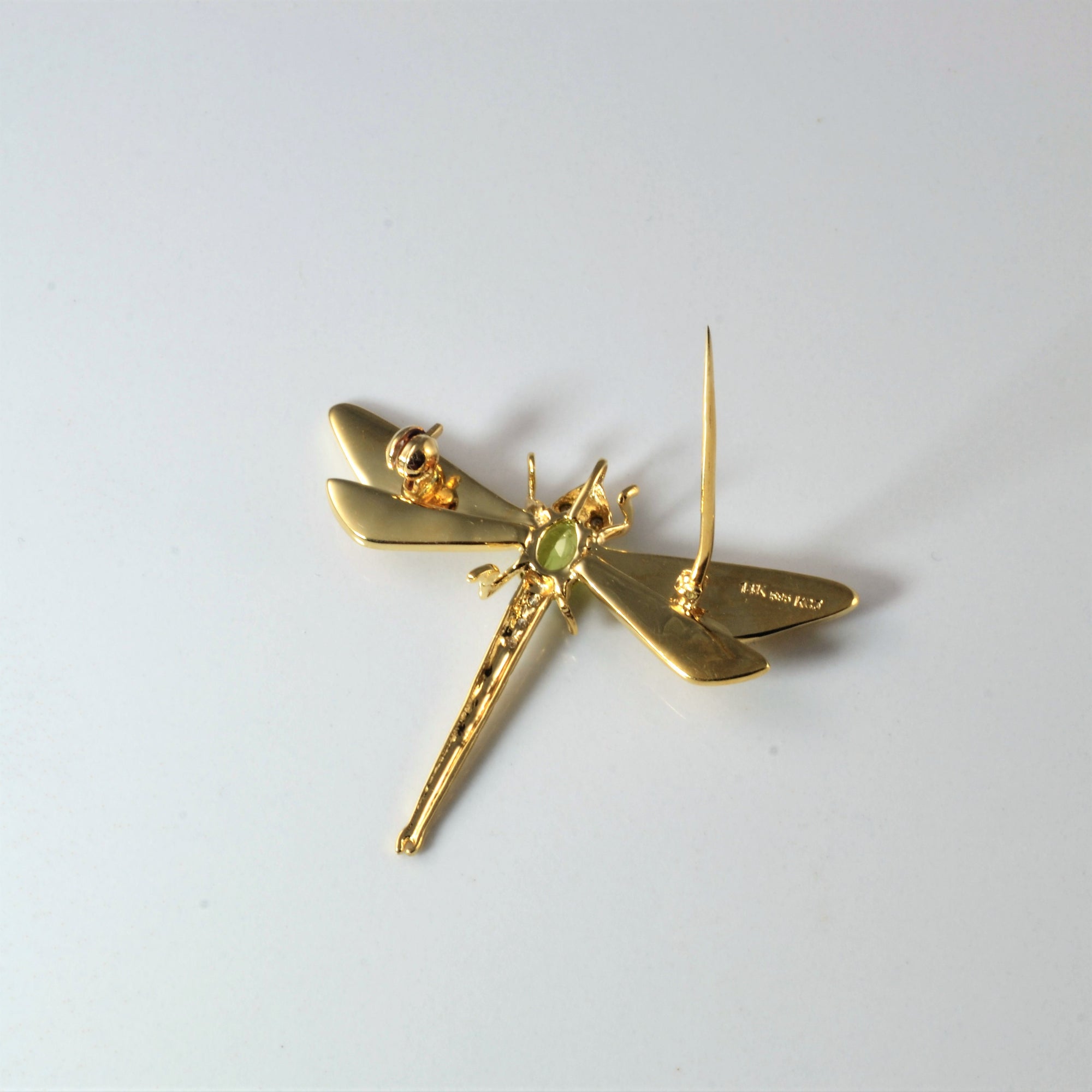 Peridot & Diamond Dragonfly Brooch/Pendant | 0.03ctw, 0.45ct |