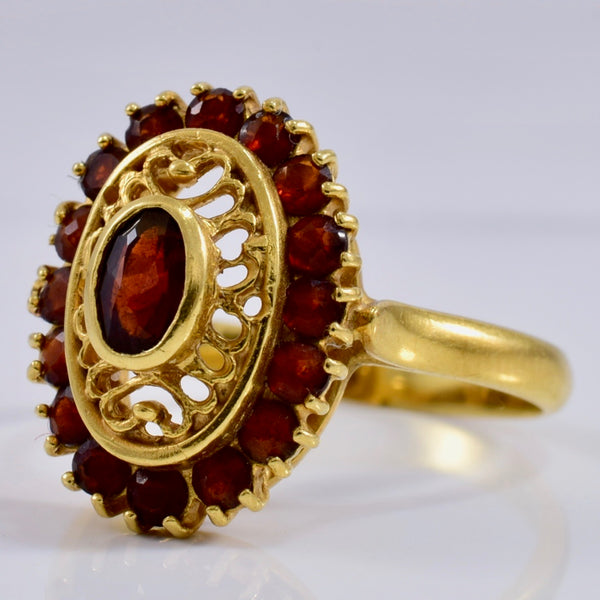 Intricate Gold and Garnet Ring | 0.75 ctw SZ 6.5 |