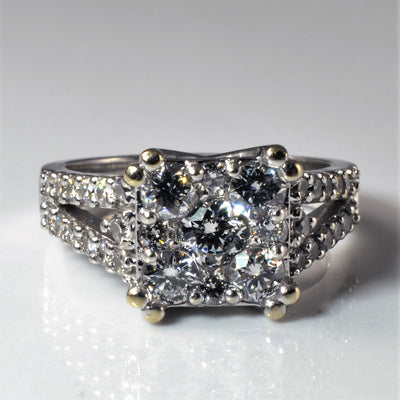 Princess Illusion Engagement Ring | 1.35ctw | SZ 6.75 |
