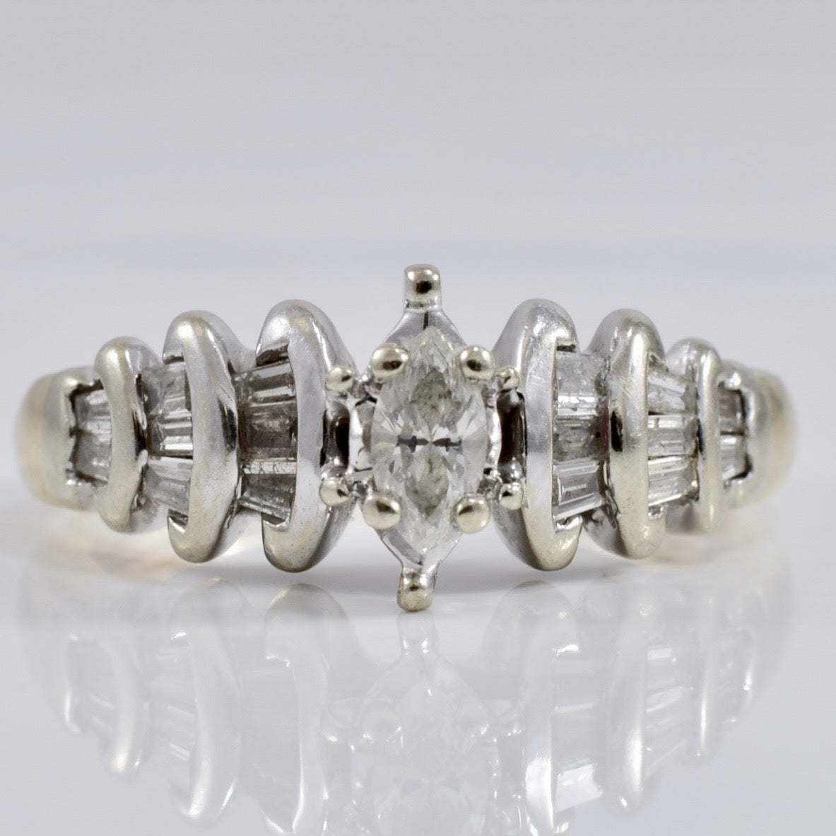 Marquise Diamond Ring with Diamond Accent | 0.25 ctw SZ 5 |