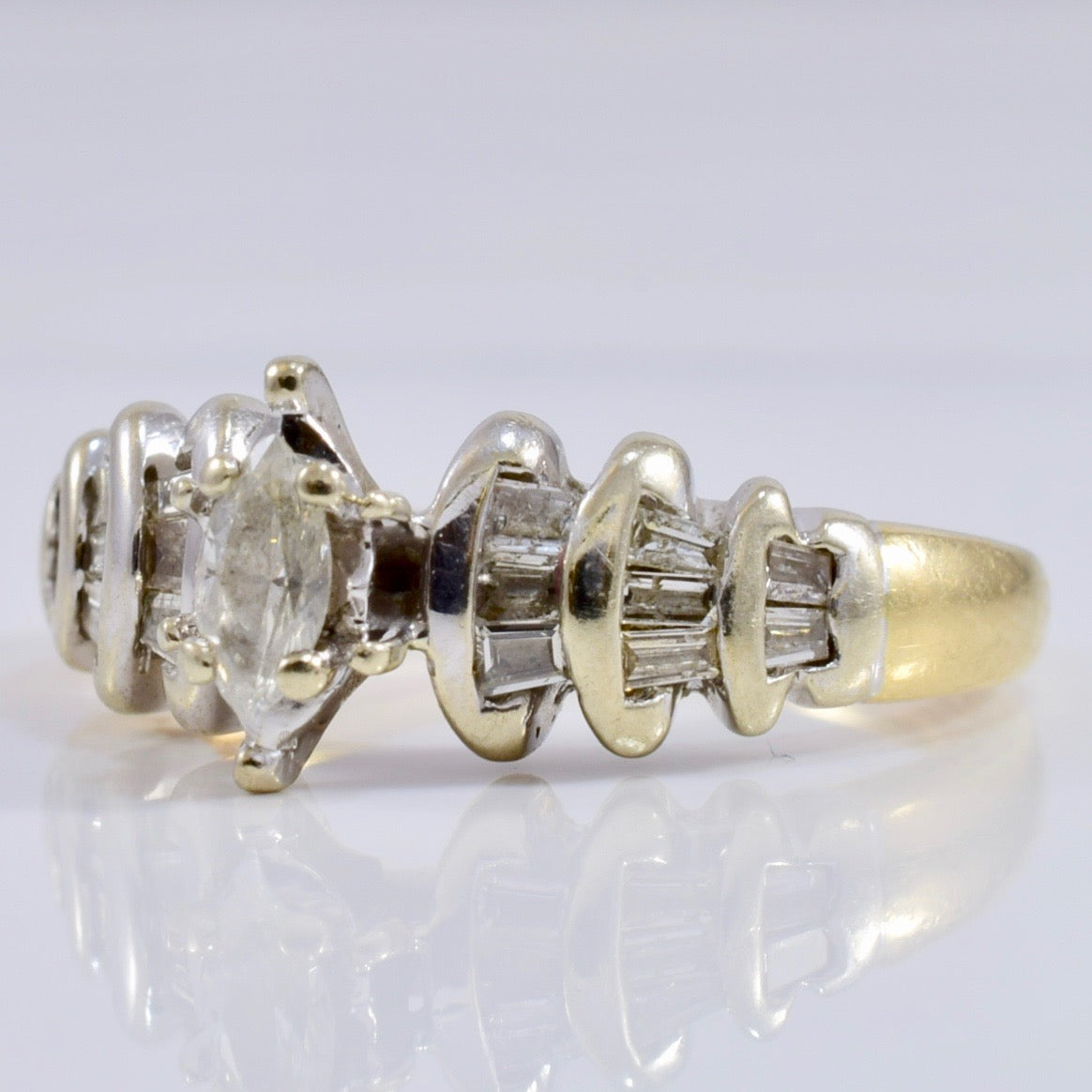 Marquise Diamond Ring with Diamond Accent | 0.25 ctw SZ 5 |