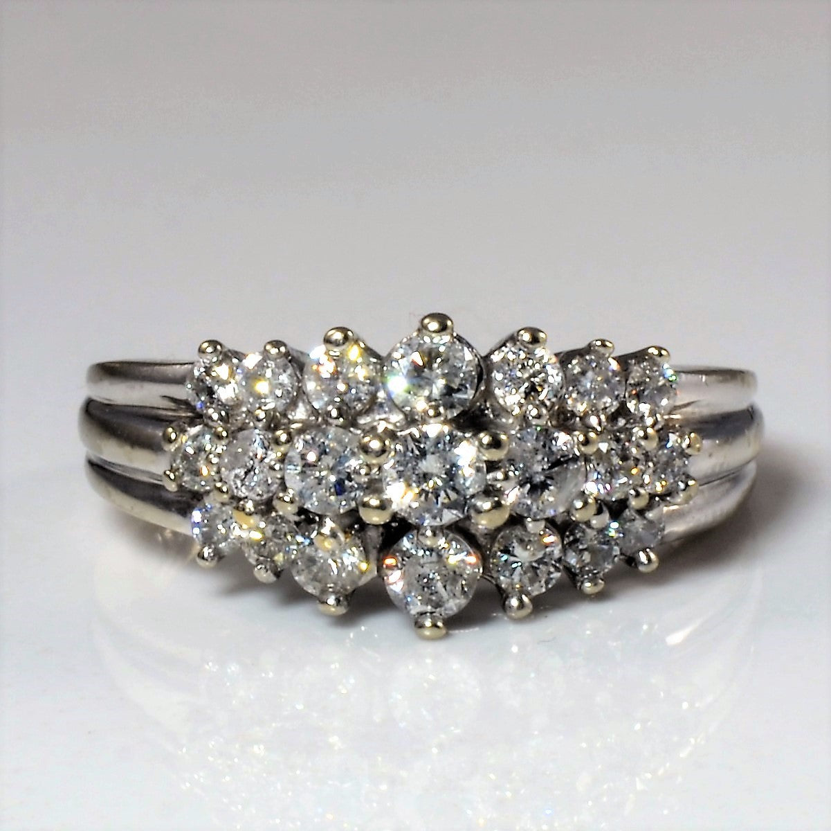 Triple Row Diamond Ring | 0.75ctw | SZ 7.75 |