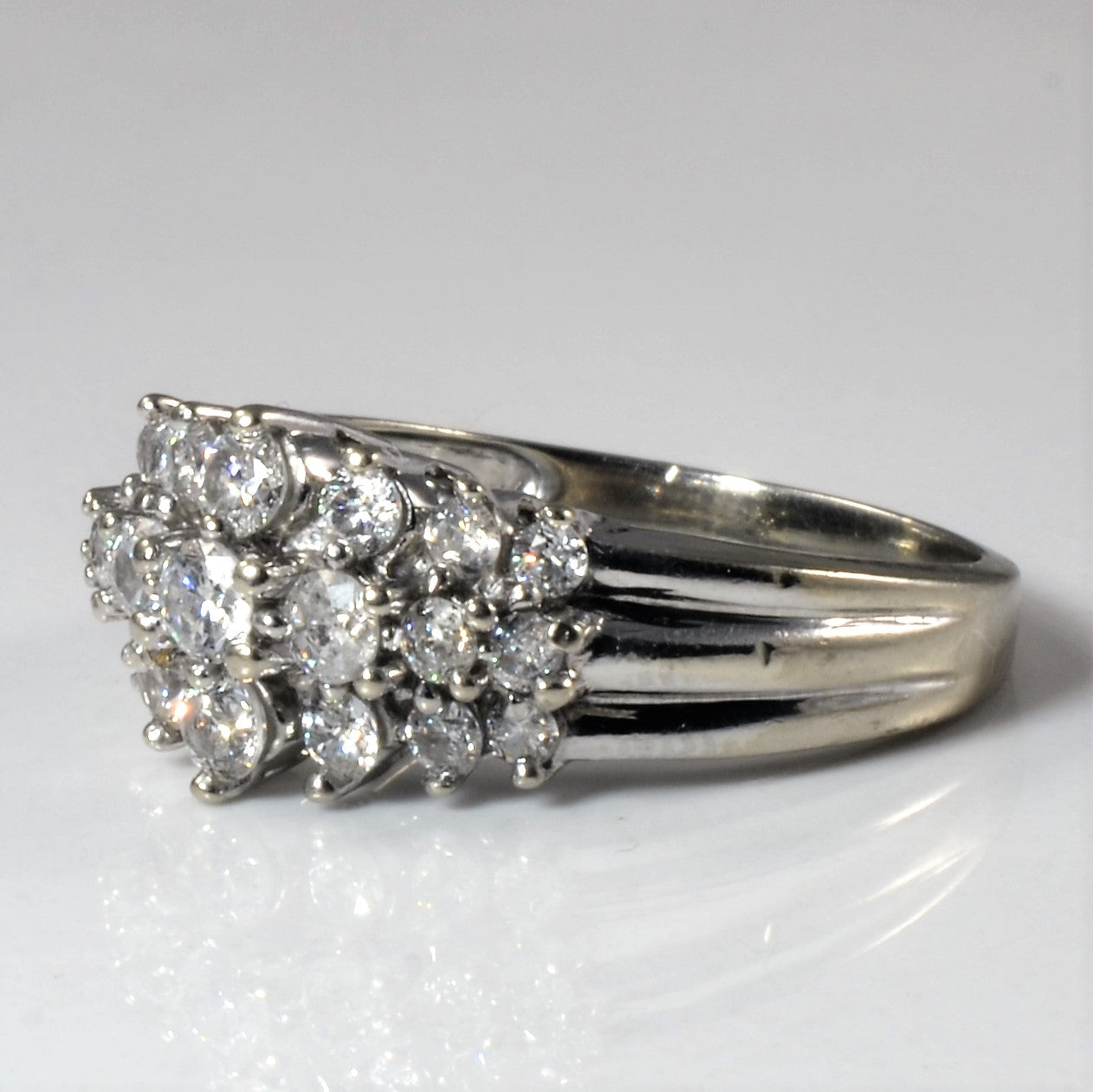 Triple Row Diamond Ring | 0.75ctw | SZ 7.75 |