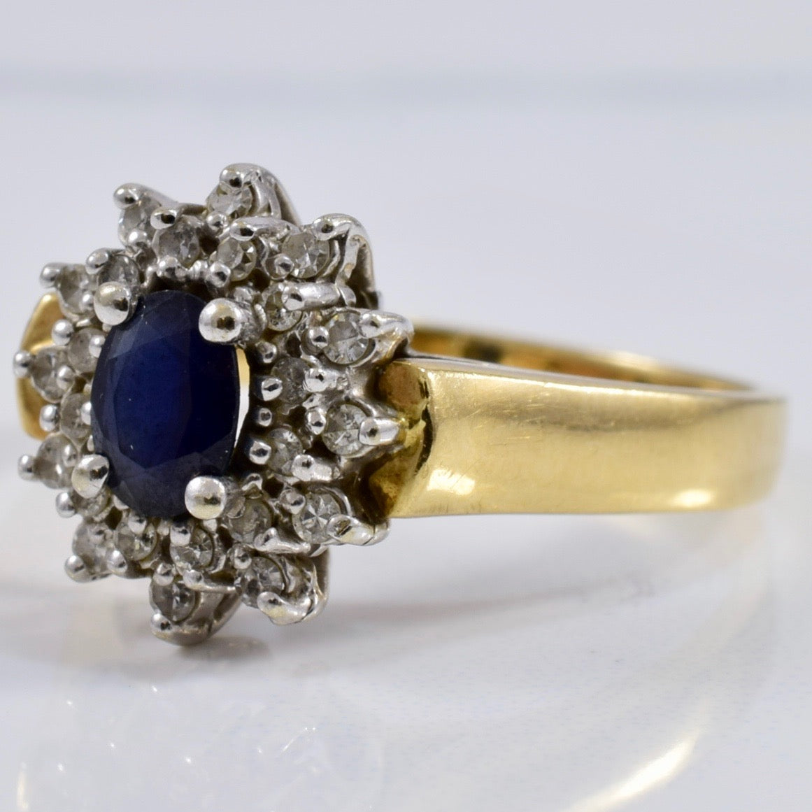 Sapphire and Diamond Cluster Ring | 0.17 ctw SZ 7 |