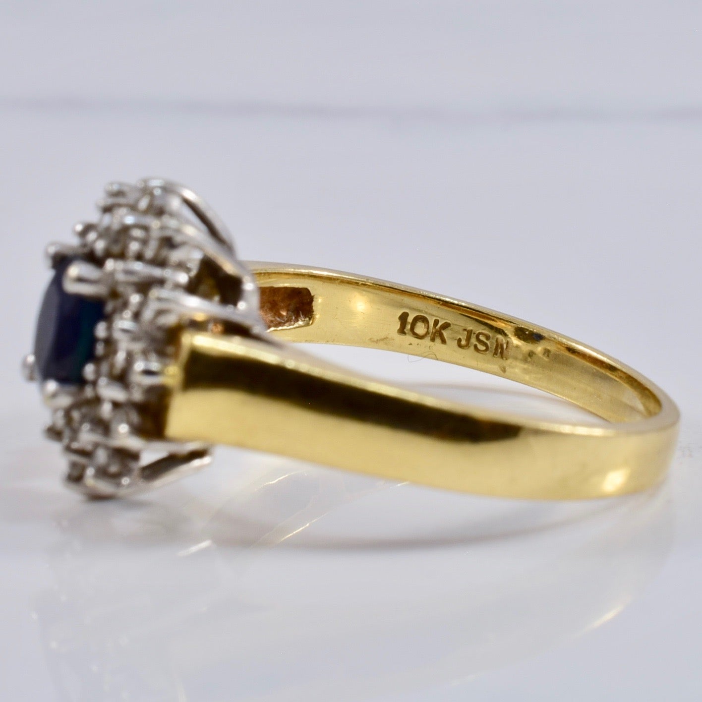 Sapphire and Diamond Cluster Ring | 0.17 ctw SZ 7 |