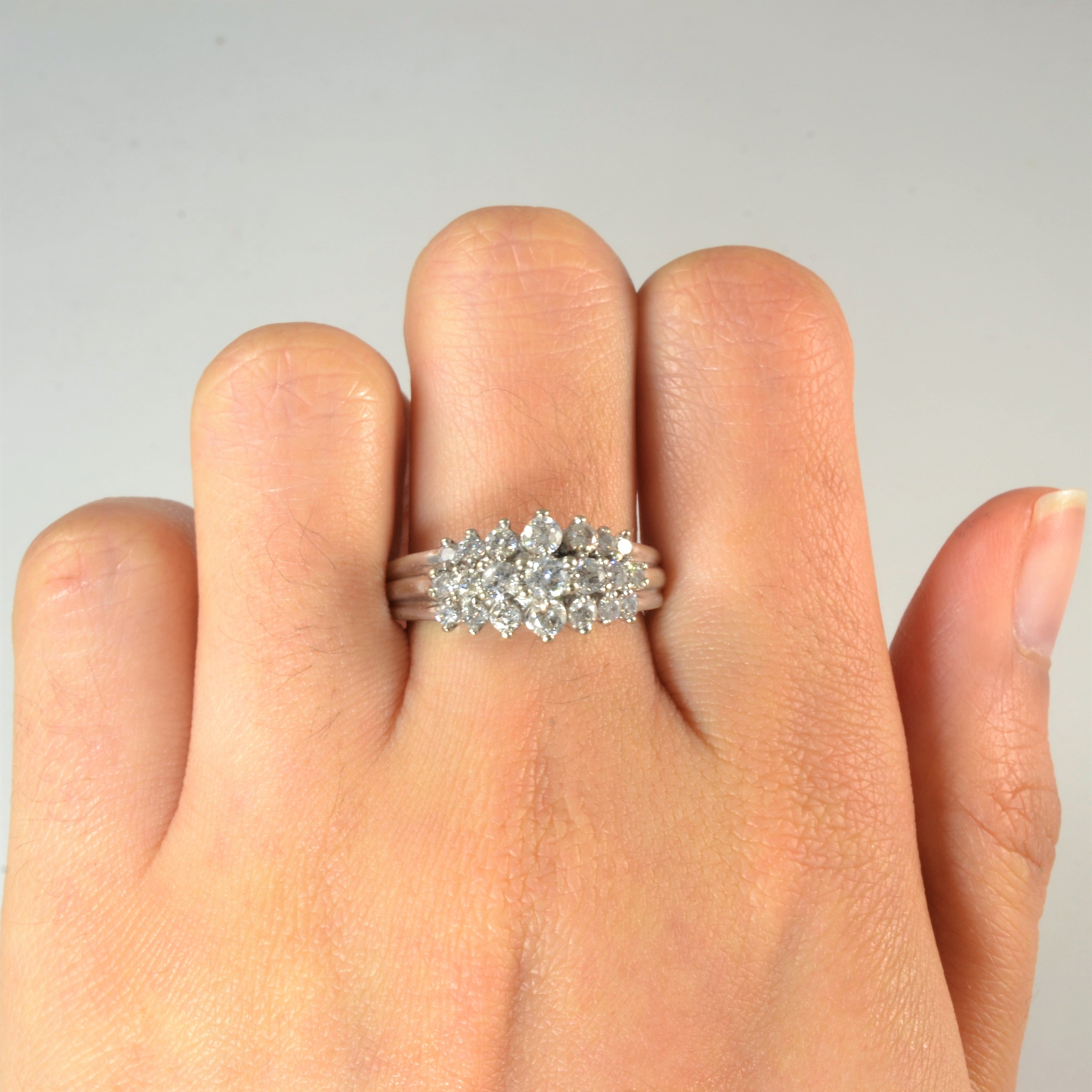 Triple Row Diamond Ring | 0.75ctw | SZ 7.75 |