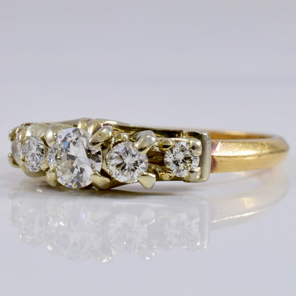 Old European Diamond Five Stone Ring | 0.41ctw | SZ 5.5 |