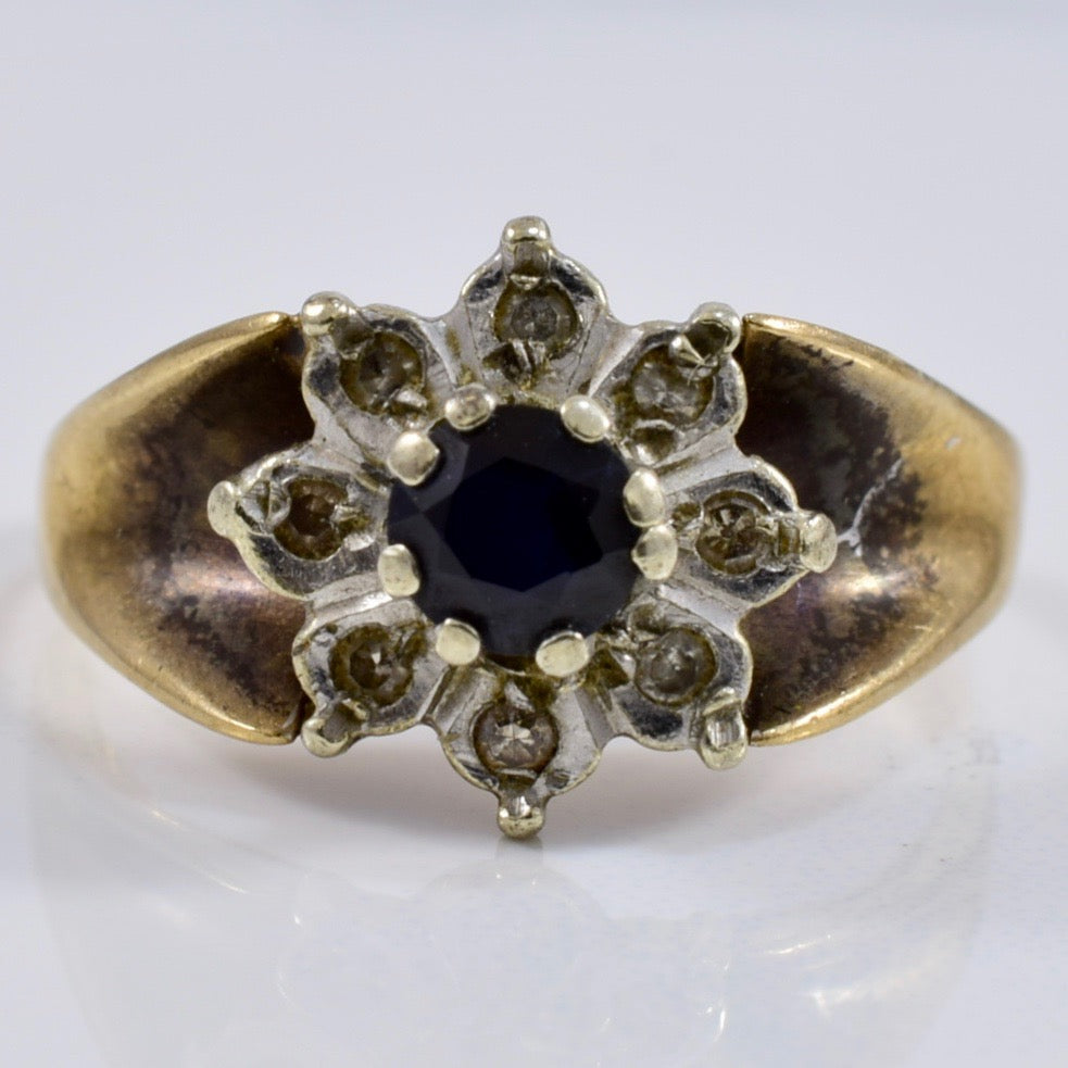 Sapphire and Diamond Cluster Ring | 0.08 ctw SZ 4 |