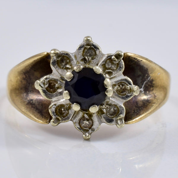 Sapphire and Diamond Cluster Ring | 0.08 ctw SZ 4 |