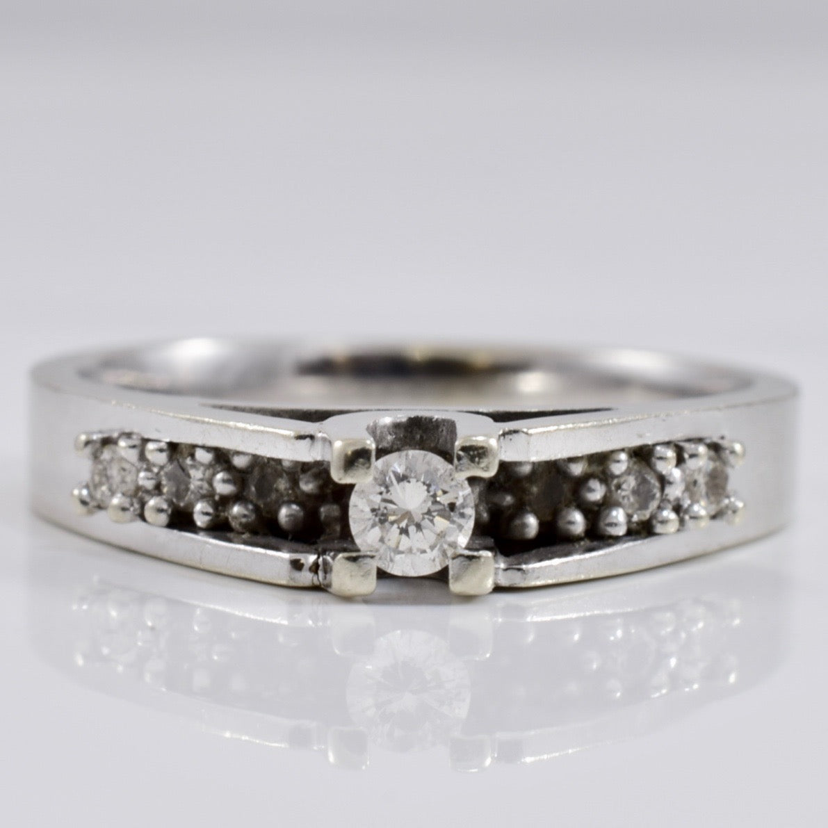 Diamond Ring with Diamond Accent Stones | 0.17 ctw SZ 6 |