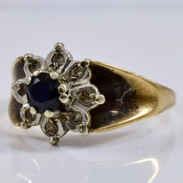 Sapphire and Diamond Cluster Ring | 0.08 ctw SZ 4 |