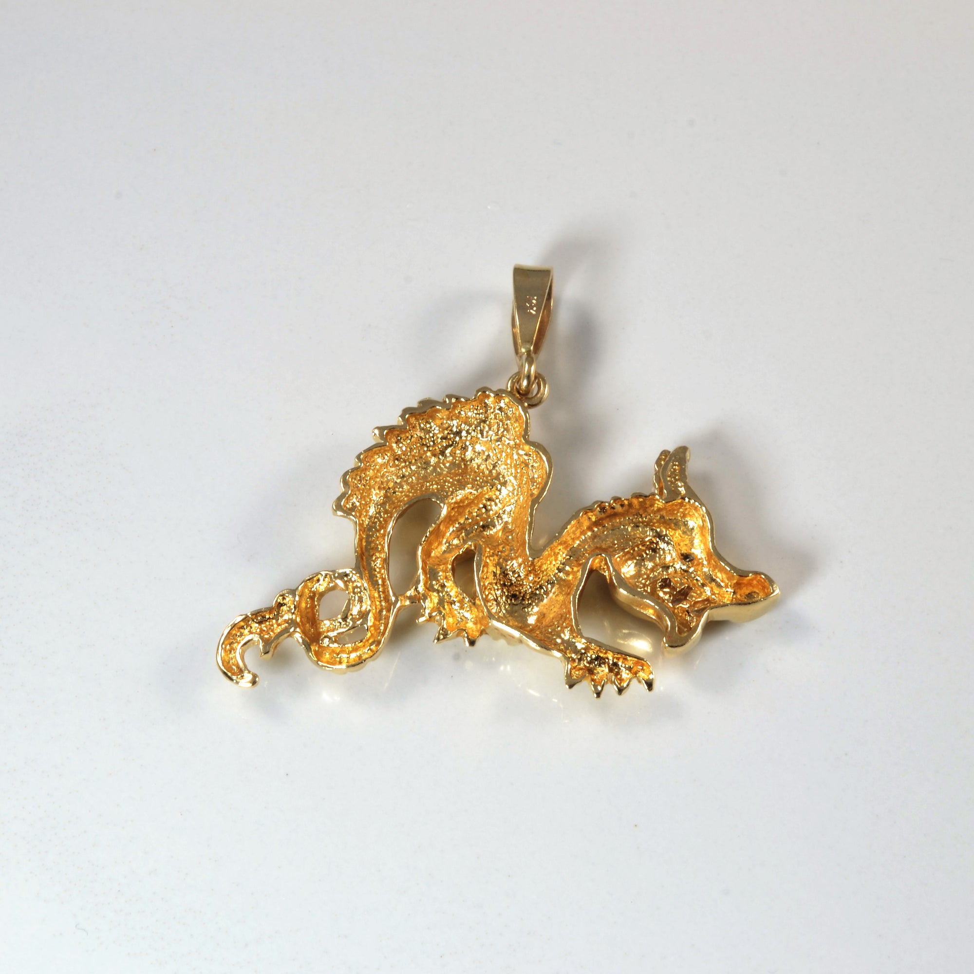 Yellow Gold Dragon Pendant | 0.02ct |