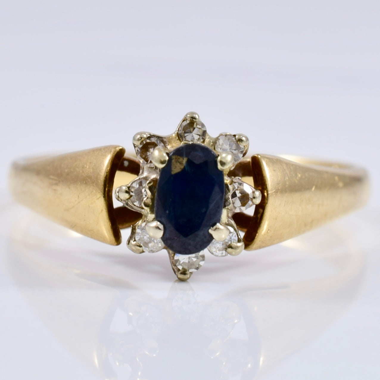 Sapphire and Diamond Cluster Ring | 0.12 ctw SZ 7.5 |