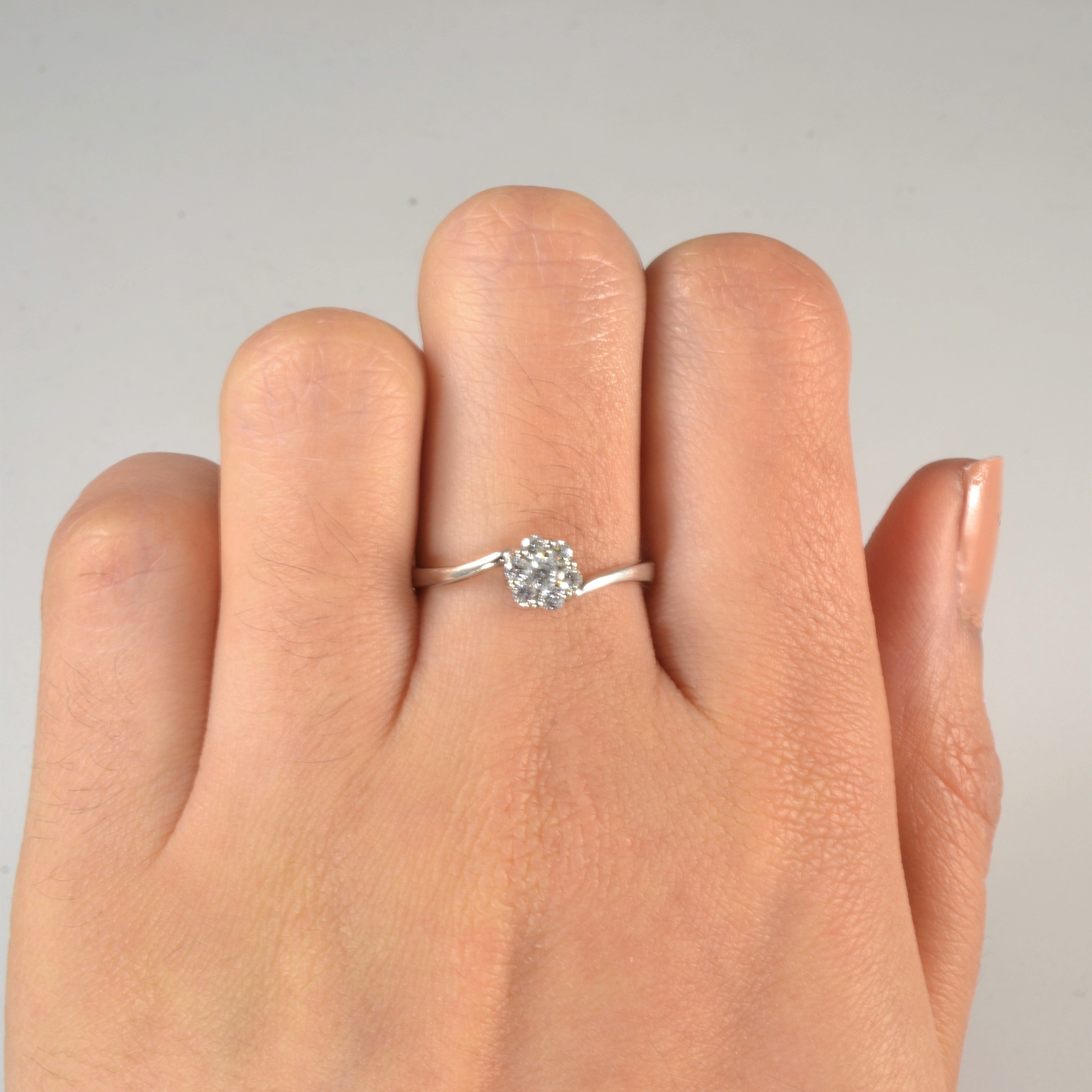 Cluster Diamond Bypass Ring | 0.23ctw | SZ 7.5 |