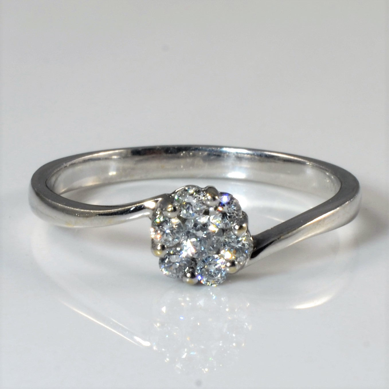 Cluster Diamond Bypass Ring | 0.23ctw | SZ 7.5 |