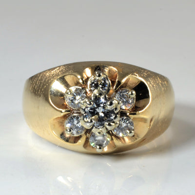 High Set Domed Diamond Cluster Ring | 0.72ctw | SZ 10.5 |