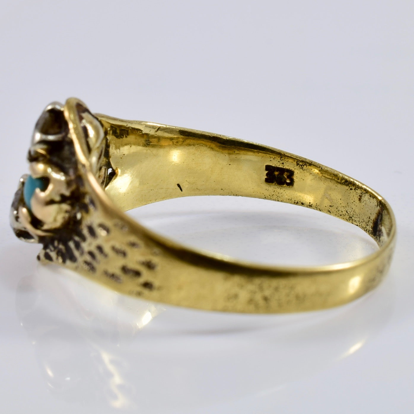 Georgian Turquoise & Diamond Ring | 0.18 ctw SZ 6 |