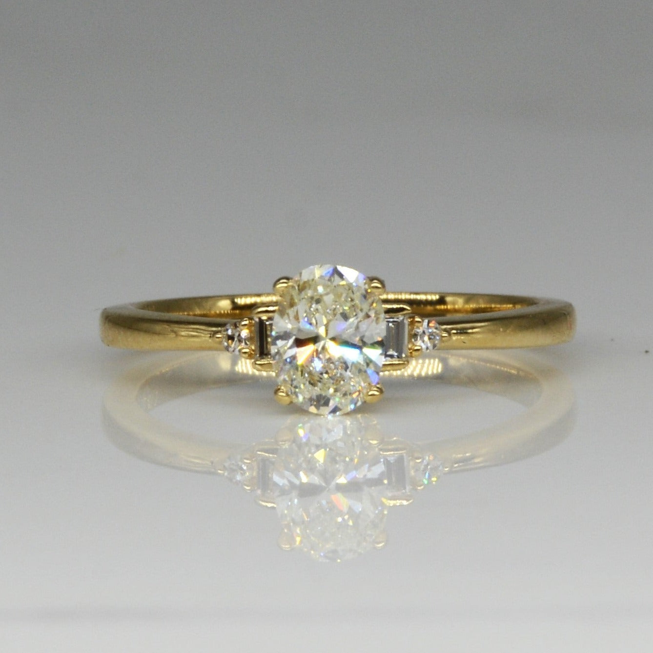 Bespoke' Accented Oval Diamond Engagement Ring | 0.76ctw | SZ 6.75 |