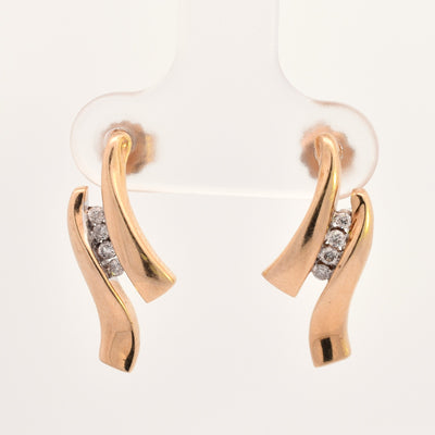 Wavy Diamond Channel Stud Earrings | 0.08ctw |