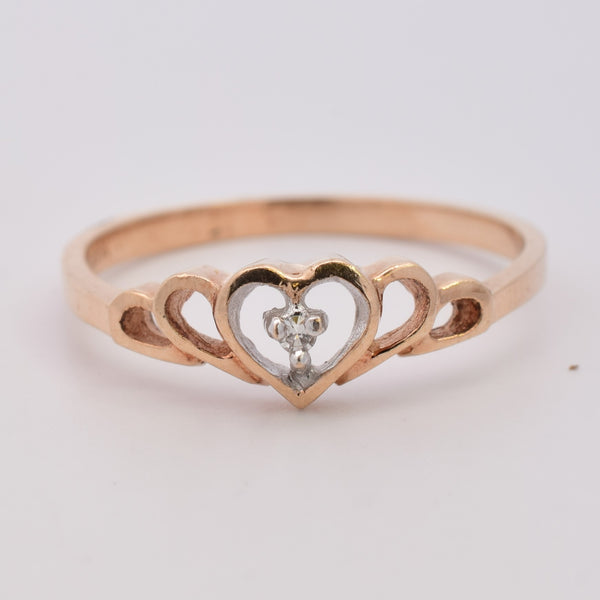 Filigree Diamond Heart Ring | 0.01ct | SZ 6 |