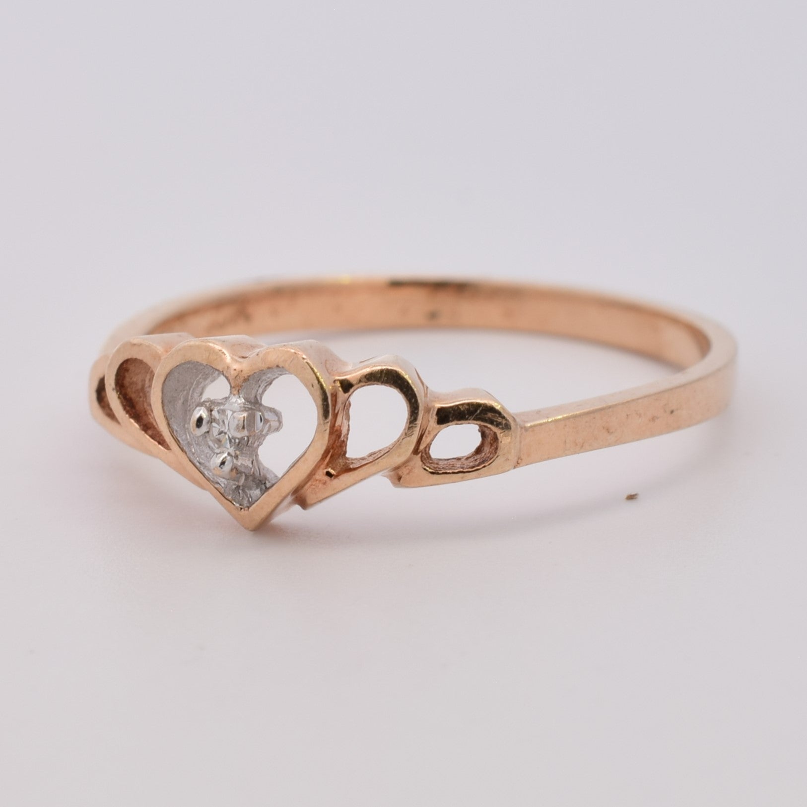 Filigree Diamond Heart Ring | 0.01ct | SZ 6 |