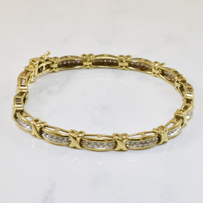 Two Tone XO Diamond Channel Bracelet | 0.70ctw | 7.5
