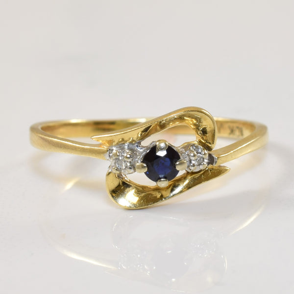 Sapphire & Diamond Bypass Ring | 0.10ct, 0.02ctw | SZ 7.75 |