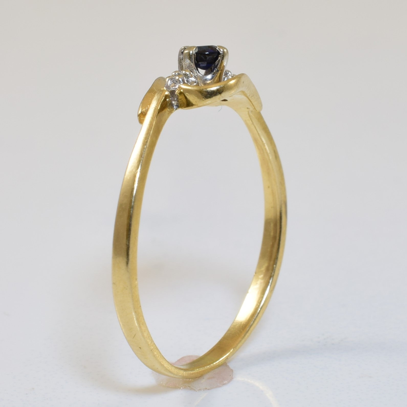 Sapphire & Diamond Bypass Ring | 0.10ct, 0.02ctw | SZ 7.75 |