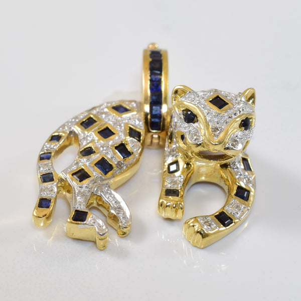 Sapphire & Diamond Leopard Pendant | 1.00ctw, 0.10ctw |