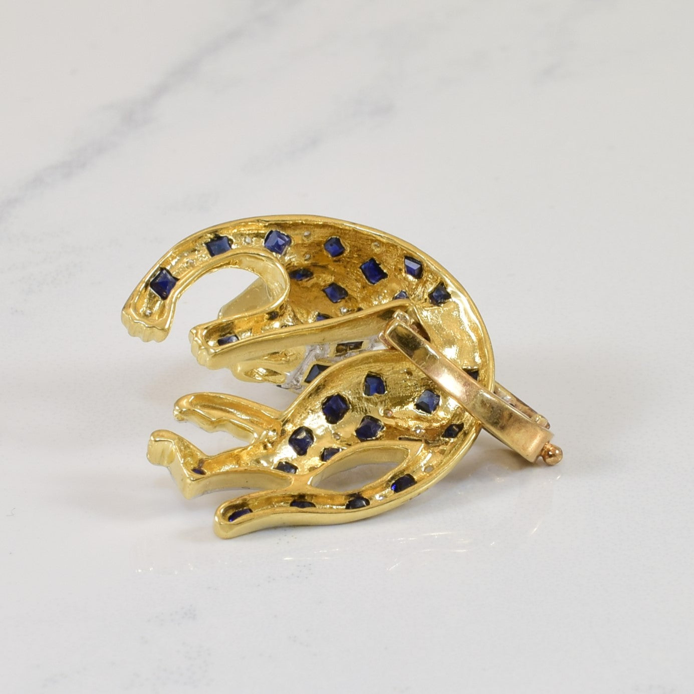 Sapphire & Diamond Leopard Pendant | 1.00ctw, 0.10ctw |