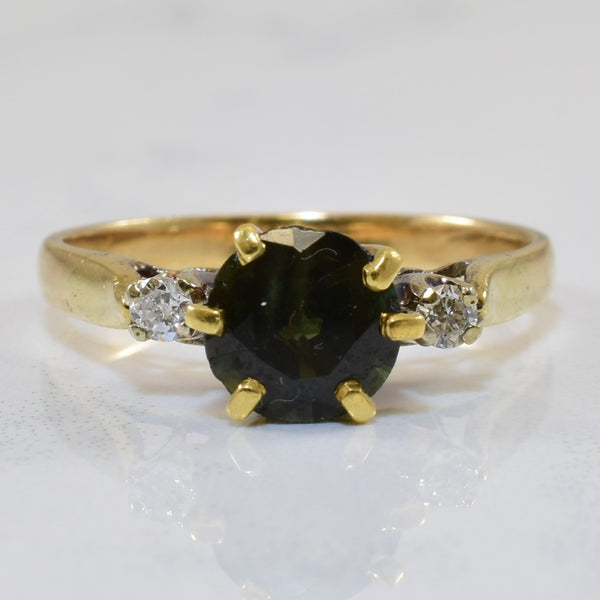 Green Zircon & Diamond Ring | 1.30ctw, 0.08ctw | SZ 6.5 |