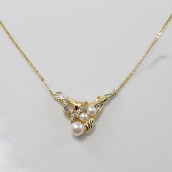 Floral Swan Gemstone Necklace | 2.60ctw | 17