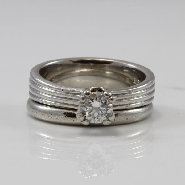 Birks' Platinum Diamond Solitaire Wedding Set | 0.53 ctw | SI1 | SZ 7.5 |