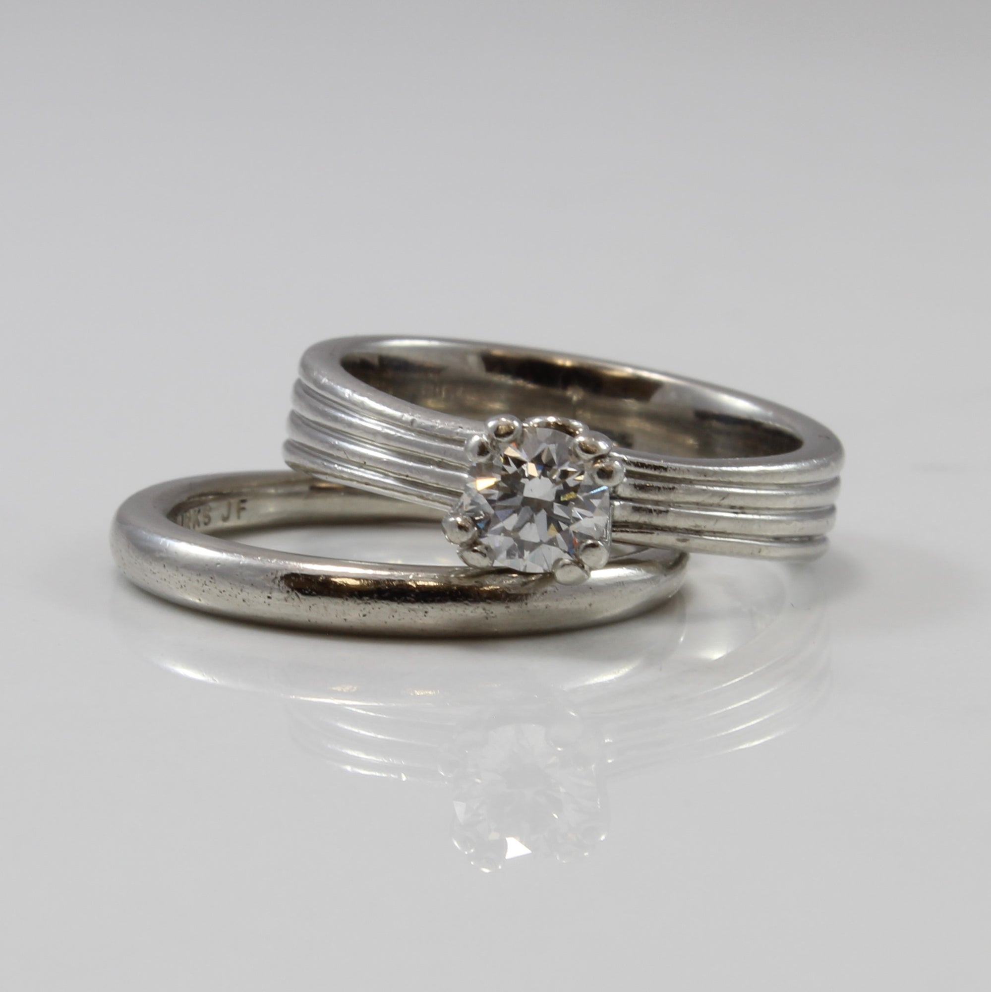 Birks' Platinum Diamond Solitaire Wedding Set | 0.53 ctw | SI1 | SZ 7.5 |