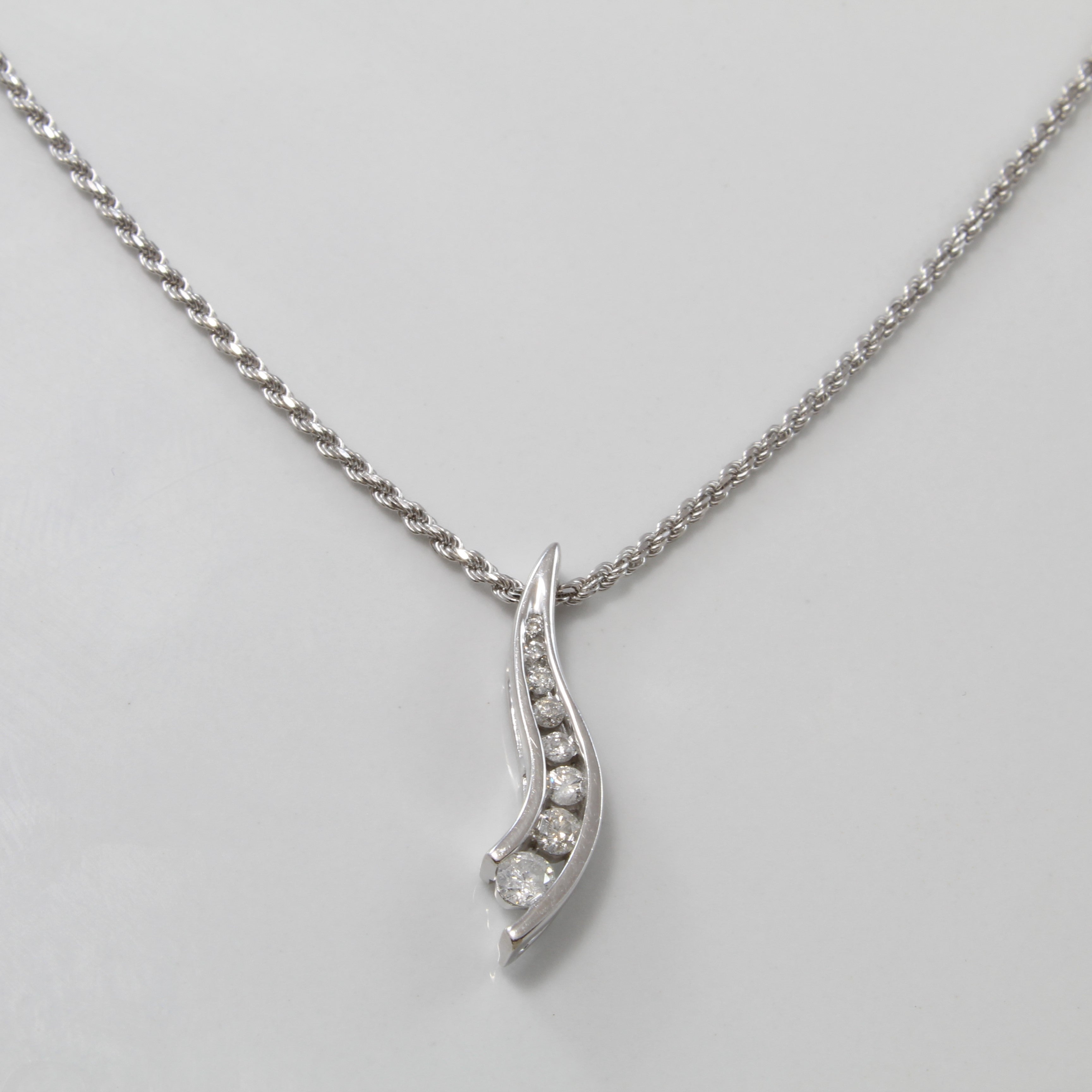 Channel Set Diamond Journey Necklace | 0.25ctw | 16" |