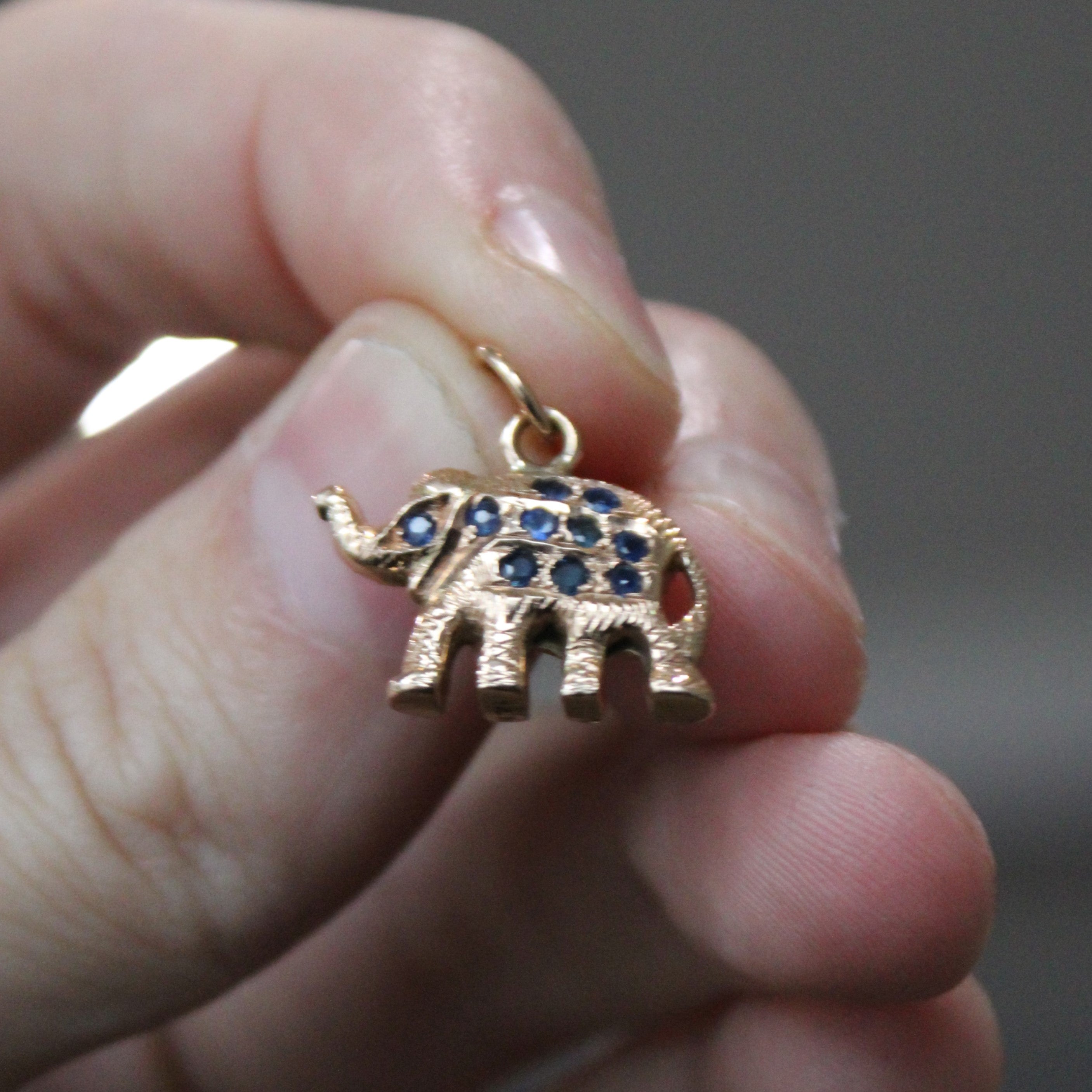 Sapphire Elephant Pendant | 0.40ctw |