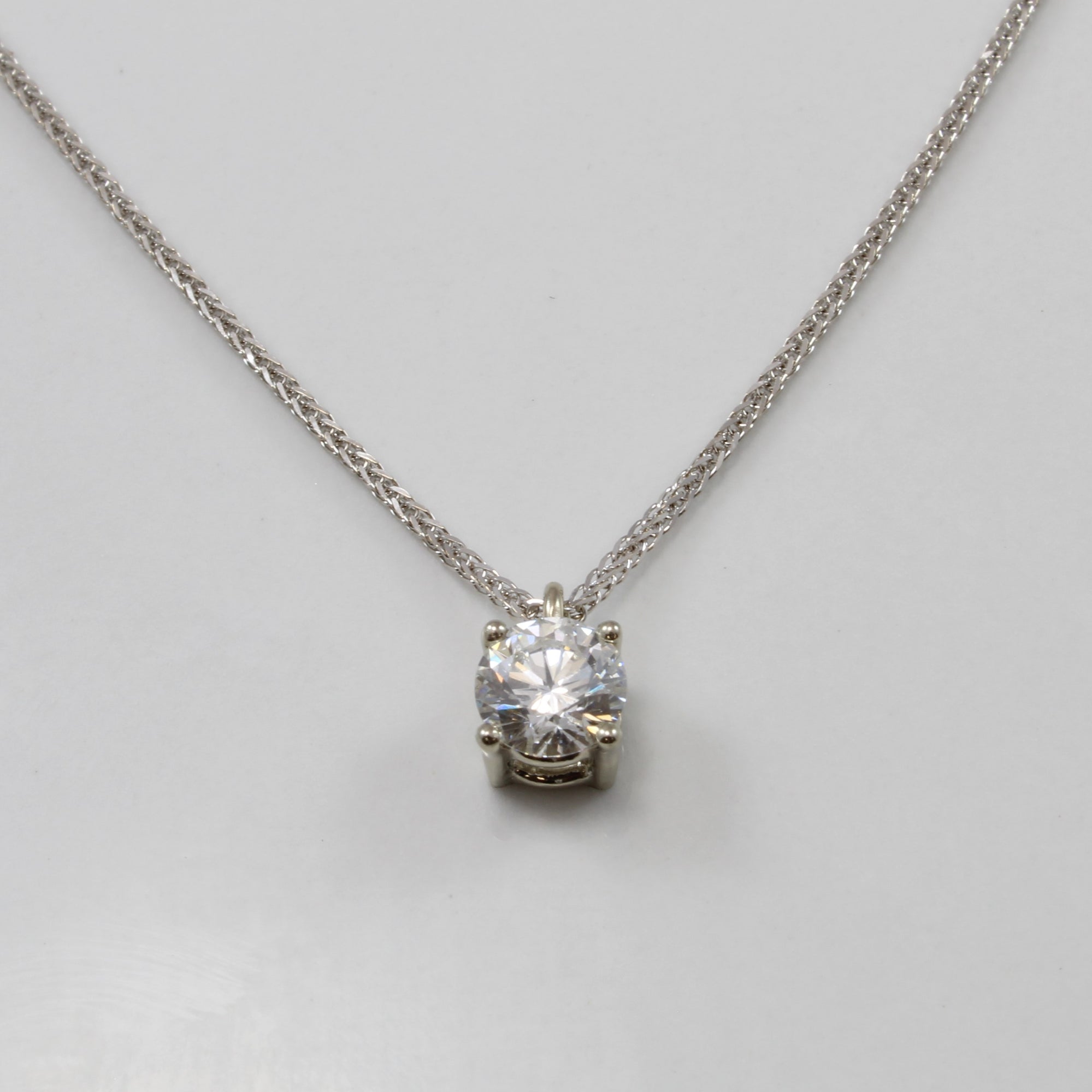 Canadian Polar Bear Diamond Solitaire Necklace | 0.66 ct | SI1, G | 16