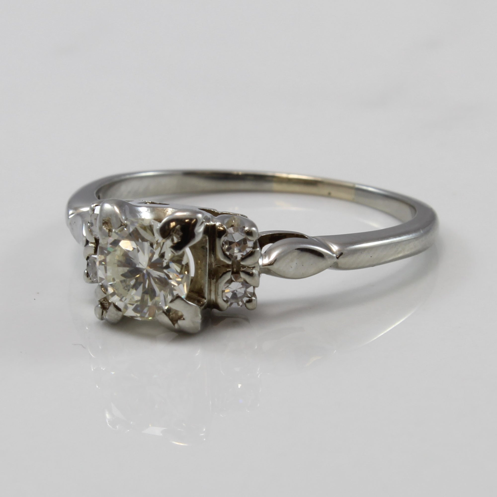 Elegant Retro Era Solitaire Diamond Ring | 0.75 ctw | SZ 8 |
